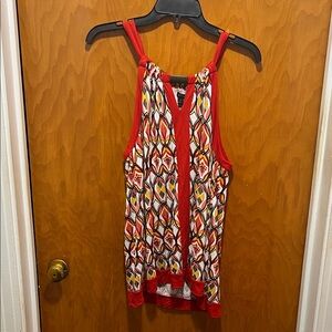 Apt. 9 Red White Multicolor Geometric Tank